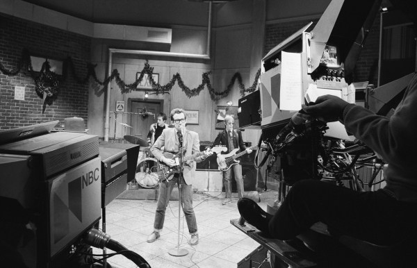 SATURDAY NIGHT LIVE -- Episode 8 -- Aired 12/17/1977 -- Pictured: Musical guest Elvis Costello