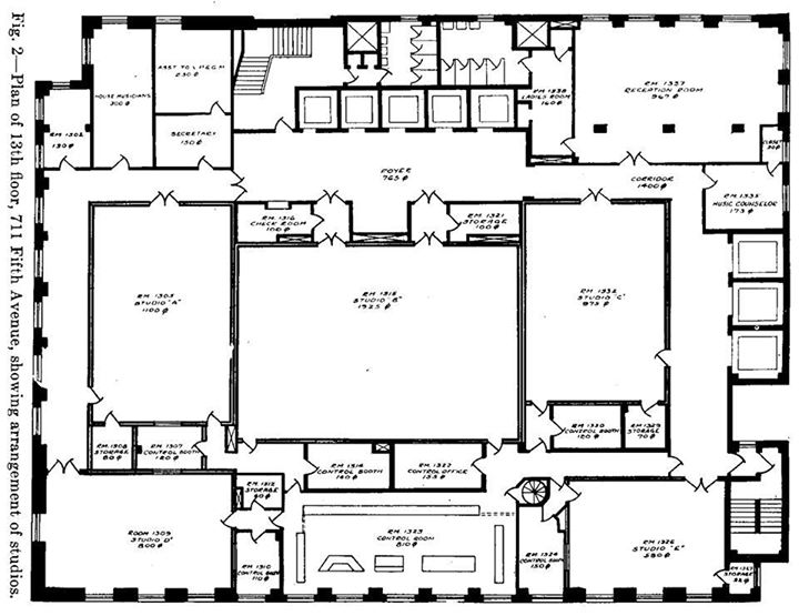 Rare Layouts Of NBC’s First Studios…711 5th Avenue Eyes