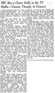 December 1950...The Debut Of The Sanner Crane