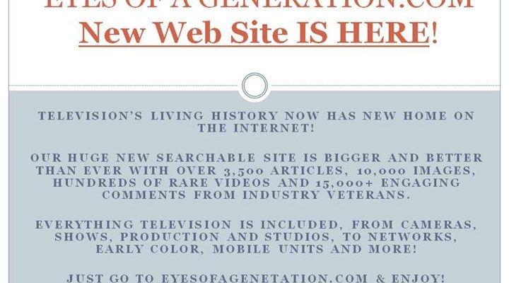 THE NEW EYES OF A GENERATION WEB SITE IS UP & RUNNING!